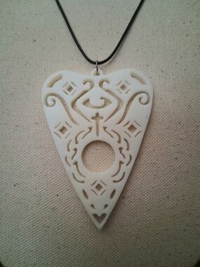 Carved White Heart Pendant Necklace